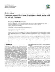Review Article Compactness Conditions in the Study of Functional, Differential, Józef Bana
