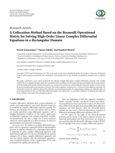 Research Article A Collocation Method Based on the Bernoulli Operational