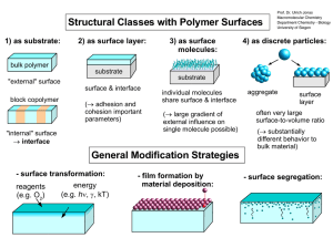Structural Classes with Polymer Surfaces 1) as substrate: 2) as surface layer: