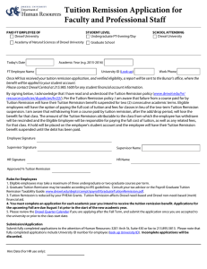 Tuition Remission Application for Faculty and Professional Staff