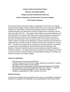 Campus Violence Prevention Project Women’s and Gender Studies