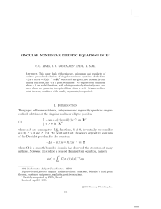 SINGULAR NONLINEAR ELLIPTIC EQUATIONS IN R