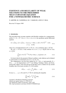 EXISTENCE AND REGULARITY OF WEAK SOLUTIONS TO THE PRESCRIBED MEAN CURVATURE EQUATION