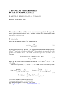 A BOUNDARY VALUE PROBLEM IN THE HYPERBOLIC SPACE Received 16 December 1999