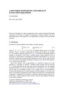 B EVOLUTION EQUATIONS J. BANASIAK Received 6 April 2000