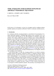 TIME AVERAGING FOR RANDOM NONLINEAR ABSTRACT PARABOLIC EQUATIONS Received 9 March 2000