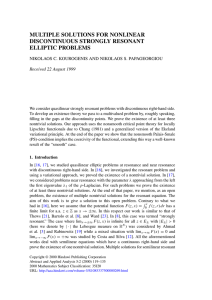 MULTIPLE SOLUTIONS FOR NONLINEAR DISCONTINUOUS STRONGLY RESONANT ELLIPTIC PROBLEMS