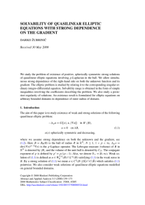 SOLVABILITY OF QUASILINEAR ELLIPTIC EQUATIONS WITH STRONG DEPENDENCE ON THE GRADIENT
