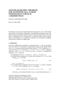 NONLINEAR ERGODIC THEOREMS FOR ASYMPTOTICALLY ALMOST NONEXPANSIVE CURVES IN A HILBERT SPACE