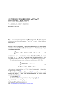 ON PERIODIC SOLUTIONS OF ABSTRACT DIFFERENTIAL EQUATIONS