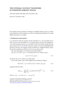 THE INTEGRAL WAVELET TRANSFORM IN WEIGHTED SOBOLEV SPACES