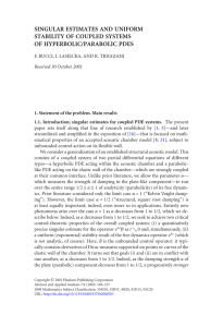 SINGULAR ESTIMATES AND UNIFORM STABILITY OF COUPLED SYSTEMS OF HYPERBOLIC/PARABOLIC PDES