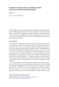 COMMUTATORS IN REAL INTERPOLATION WITH QUASI-POWER PARAMETERS