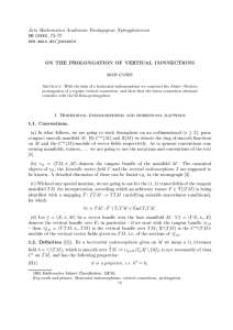16 ON THE PROLONGATION OF VERTICAL CONNECTIONS Acta Mathematica Academiae Paedagogicae Nyregyhaziensis