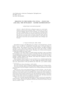 Acta Mathematica Academiae Paedagogicae Ny´ıregyh´ aziensis 17 (2001), 31–36 www.emis.de/journals