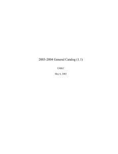 2003-2004 General Catalog (1.1) UMKC May 6, 2003
