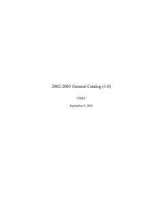 2002-2003 General Catalog (1.0) UMKC September 8, 2003