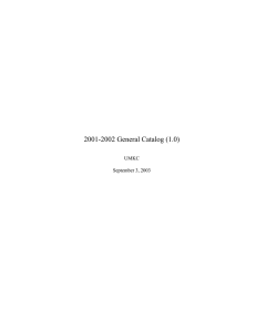 2001-2002 General Catalog (1.0) UMKC September 3, 2003