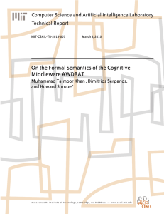 On the Formal Semantics of the Cognitive Middleware AWDRAT Technical Report