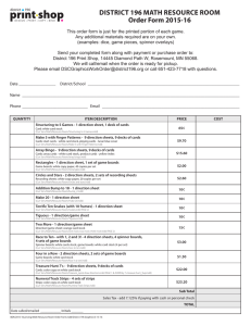 District 196 Math resource rooM order Form 2015-16