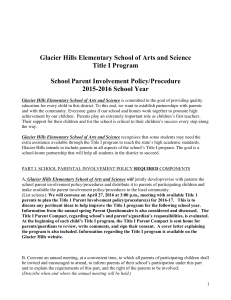 Glacier Hills Elementary School of Arts and Science Title I Program