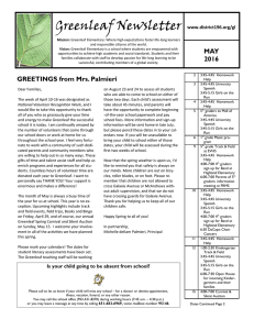 Greenleaf Newsletter MAY www.district196.org/gl 
