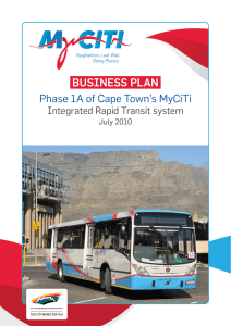 Business Plan Phase 1A of Cape Town’s MyCiTi Integrated Rapid Transit system