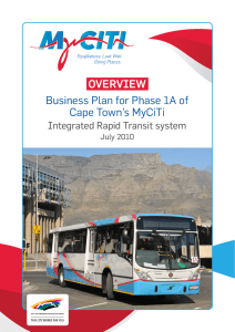 OVERVIEW Business Plan for Phase 1A of Cape Town’s MyCiTi