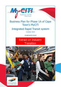 Business Plan for Phase 1A of Cape Town’s MyCiTi