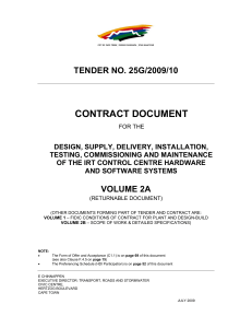CONTRACT DOCUMENT  TENDER NO. 25G/2009/10