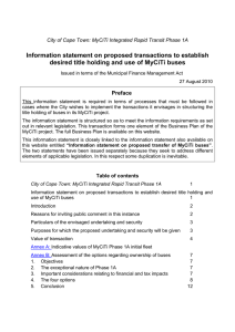 Information statement on proposed transactions to establish