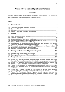 Annexe “B”: Operational Specification Schedule 1