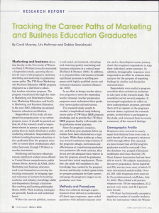 Tracking the Career Paths of Marketing and Business Education Graduates RESEARCH REPORT