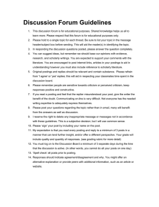 Discussion Forum Guidelines