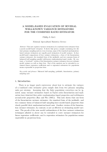 A MODEL-BASED EVALUATION OF SEVERAL WELL-KNOWN VARIANCE ESTIMATORS Phillip S. Kott