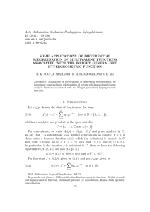 Acta Mathematica Academiae Paedagogicae Ny´ıregyh´ aziensis 27 SOME APPLICATIONS OF DIFFERENTIAL