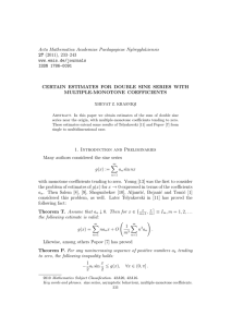 Acta Mathematica Academiae Paedagogicae Ny´ıregyh´ aziensis 27