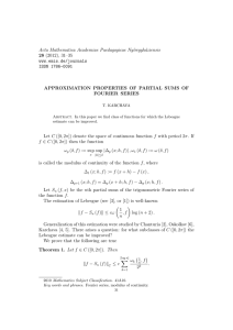 Acta Mathematica Academiae Paedagogicae Ny´ıregyh´ aziensis 28 APPROXIMATION PROPERTIES OF PARTIAL SUMS OF