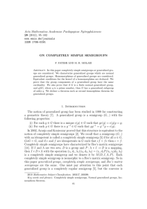 Acta Mathematica Academiae Paedagogicae Ny´ıregyh´ aziensis 28 ON COMPLETELY SIMPLE SEMIGROUPS