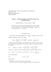Acta Mathematica Academiae Paedagogicae Ny´ıregyh´ aziensis 30 SOME