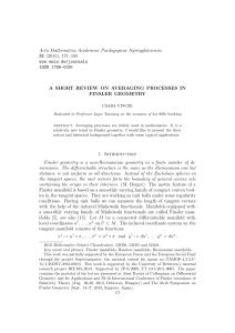 Acta Mathematica Academiae Paedagogicae Ny´ıregyh´ aziensis 31