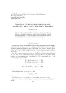 Acta Mathematica Academiae Paedagogicae Ny´ıregyh´ aziensis 31 ITERATIVE ALGORITHMS FOR DETERMINING