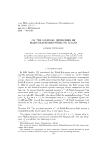 Acta Mathematica Academiae Paedagogicae Ny´ıregyh´ aziensis 31 ON THE MAXIMAL OPERATORS OF