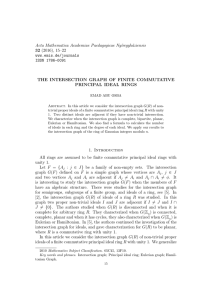 Acta Mathematica Academiae Paedagogicae Ny´ıregyh´ aziensis 32 THE INTERSECTION GRAPH OF FINITE COMMUTATIVE