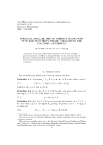 Acta Mathematica Academiae Paedagogicae Ny´ıregyh´ aziensis 32 INTEGRAL INEQUALITIES OF HERMITE–HADAMARD