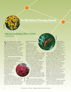 S The USA National Phenology Network By Susan McGinley
