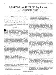 LabVIEW-Based UHF RFID Tag Test and Measurement System Senior Member, IEEE