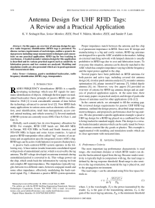 Antenna Design for UHF RFID Tags: , Senior Member, IEEE