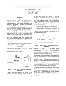 MEASUREMENT OF BACKSCATTERING FROM RFID TAGS Intermec Technologies Corporation