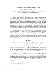 Performance of RFID Tags with Multiple RF Ports  Introduction
